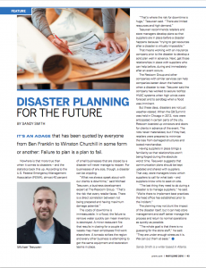 Disaster Planning for the Future